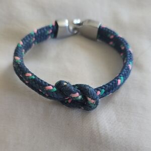 Lemon Line Navy Braided Knot Bracelet